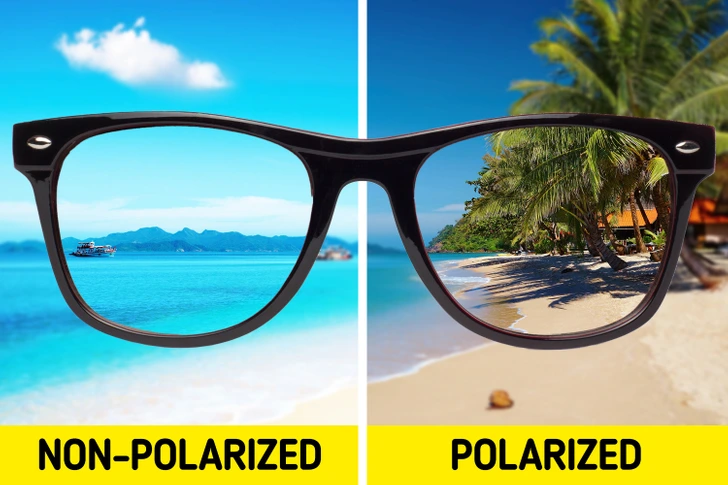 مقایسه دید با عینک آفتابی معمولی و عینک آفتابی پلاریزه - پینکی گالری